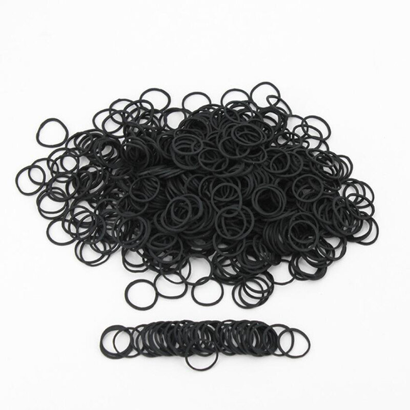 Czarny Mini gumka zespoły miękkie opaski elastyczne dla Kid warkocz z włosów opaski do włosów szkolne biurowe artykuły domowe gumka 06*0.9mm
