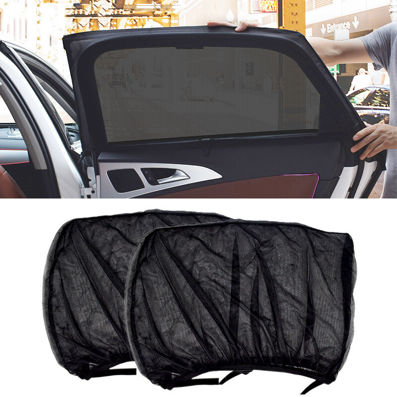 Ceye 2 قطعة اكسسوارات السيارات التصميم الشمس الظل السيارات UV حماية الستار نافذة جانبية ظلة شبكة الشمس قناع حماية سيارة الظل