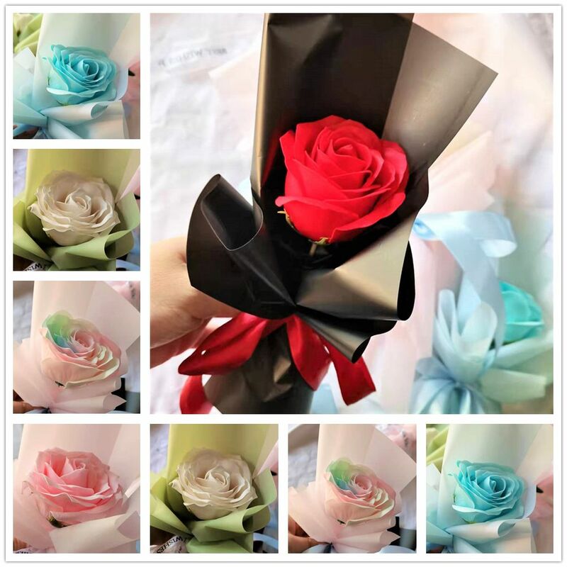 Persediaan Pesta Buket Kecil Liburan Bunga Mini Buket Sabun Hadiah Hari Valentine Simulasi Bunga Mawar Buatan