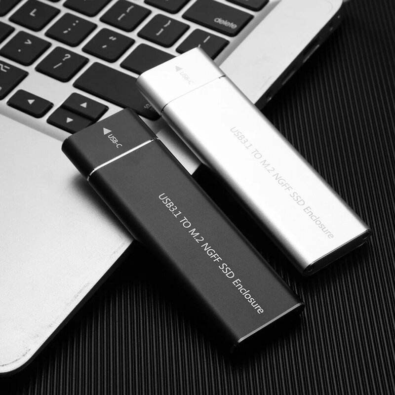 Aluminium USB 3,1 Gen 1 Typ C zu B Schlüssel M.2 SSD Fall Externe SSD Gehäuse Typ C Adapter Externe SSD Gehäuse Für Notbook PC