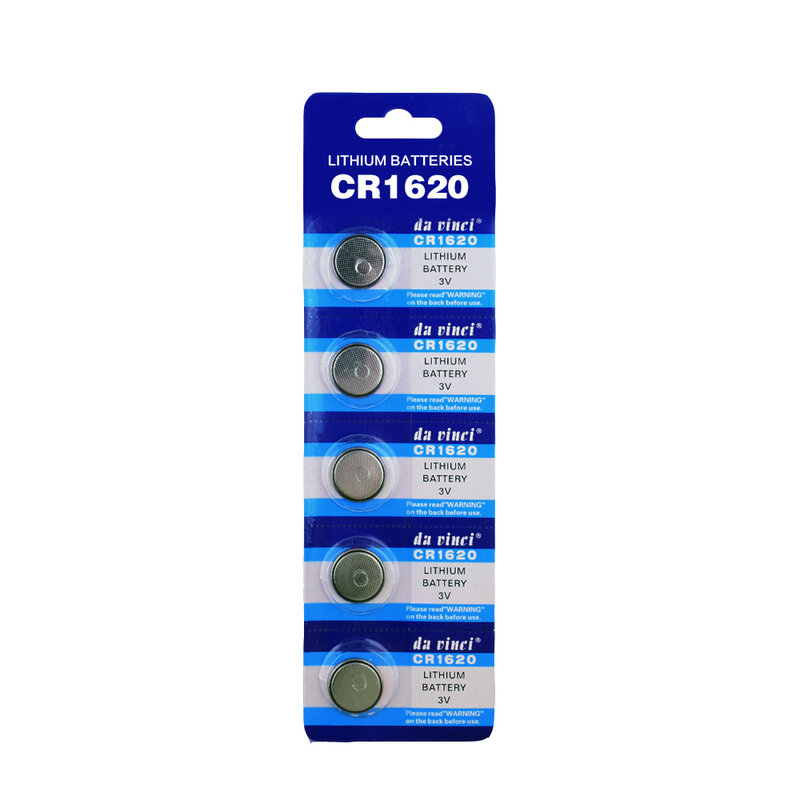 CR1620 5個 = 1カードリチウムボタン電池3v DL1620 5009LC ECR1620電池コイン電池時計用70電子玩具リモート
