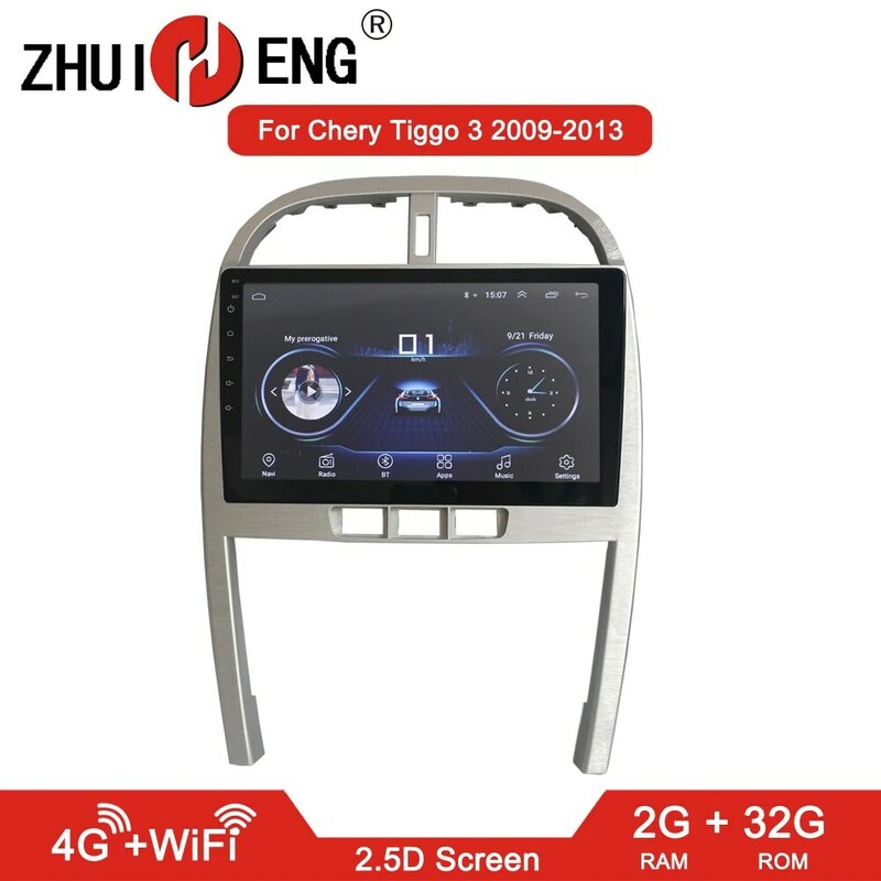ZHUIHENG-Radio con gps para coche, reproductor multimedia con Android 10, 2 GB + 32 GB, dvd, accesorios, 4G, para Chery Tiggo 3, años 2009 a 2013