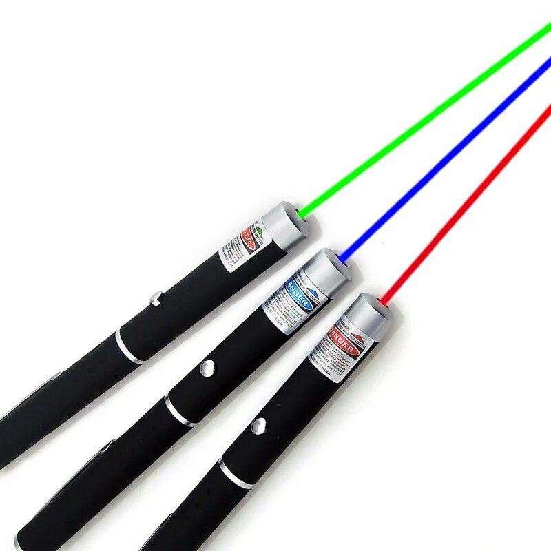Caneta laser preto forte visível feixe de luz ponto laser 3 cores poderoso militar ponteiro laser caneta 5mw 650nm verde