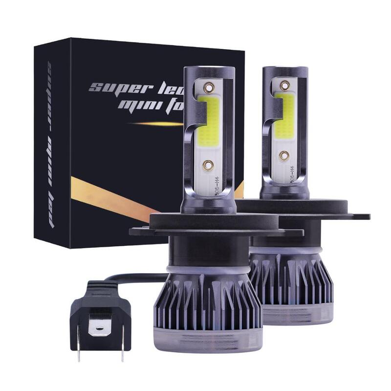 Muxall 2 pçs led 12000lm/par mini carro farol lâmpadas h1 h7 h8 h9 h11 faróis kit 9005 hb3 9006 hb4 lâmpadas de automóvel 4300k 8000k