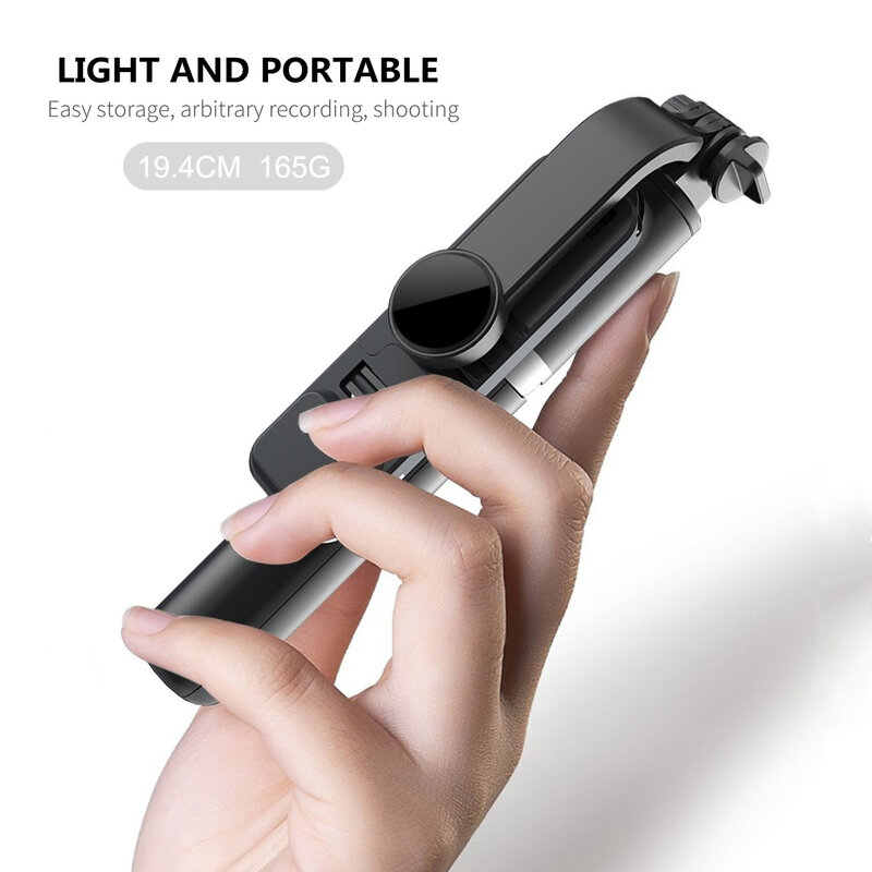 FANGTUOSI Monopod Lipat Stik Selfie Bluetooth Nirkabel Baru dengan Lampu Fill untuk Ponsel Pintar IOS Android