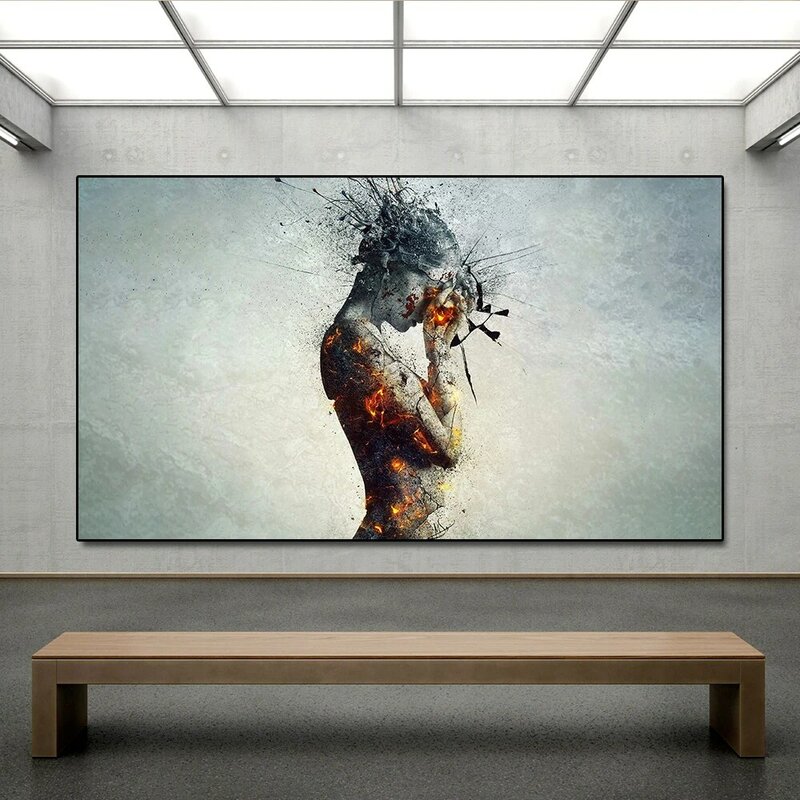 AAHH Body Explosion "головная боль", Настенная картина, Картина на холсте, постеры, печать, настенное украшение для гостиной, без рамки