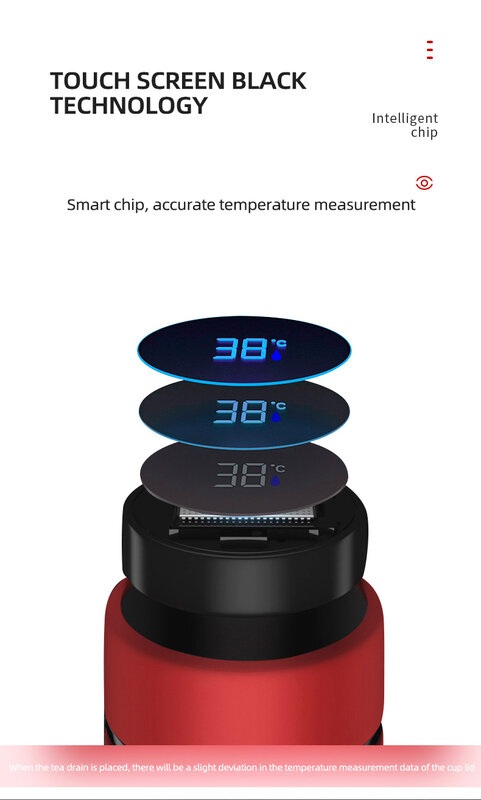 Thermosflessen Led Voor Tesla Model 3 4 Digitale Temperatuur Display Roestvrij Staal Isolatie Mokken Intelligente Thermo Kopjes