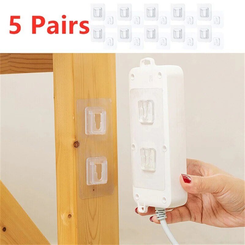 Double-Sided Adhesive Wall Hooks Hanger Strong Transparent Suction Cup Sucker Wall Storage Holder For Kitchen Bathroom