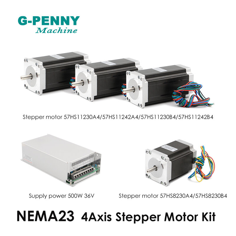 NEW!! Nema23 4Axis CNC motor kit 3&57*112 1&57*85 stepper motor 1pcs MKS/DB25 Controller 1pcs Supply Power 500W36V