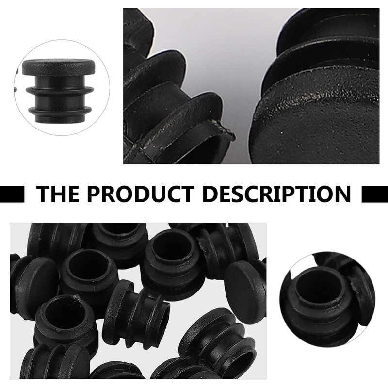 1 Bag 100pcs Round Plugs Plugs Tube Plugs Pipe Tubing Eng Caps (Black)