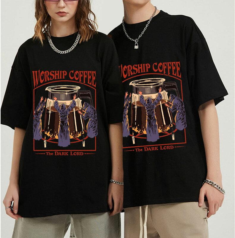 Kaus Kopi Pemujaan Uniseks Teman Baru Jenny Atasan Alien Halloween Setan Setan Atasan Grafis 100% Katun T-shirt Wanita/Pria