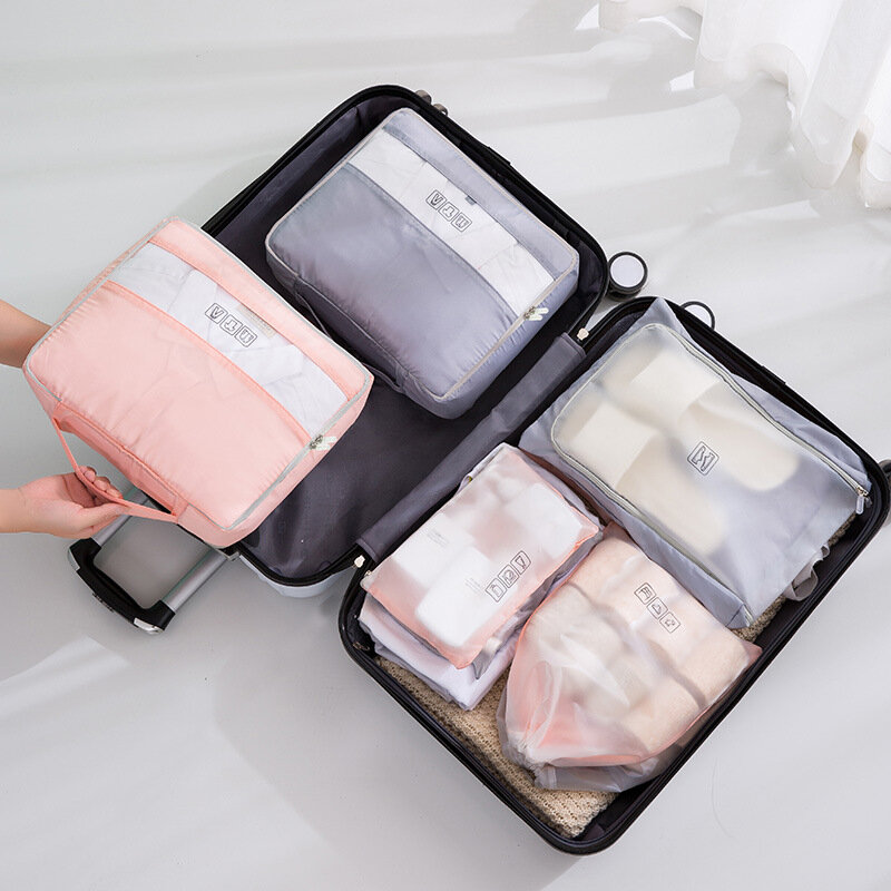 Portable Clothes Bra Shoe Wardrobe Travel Sorting Organizer Bags Set Toiletry Wash Zip Pouch Backpack Suitcase Accessories