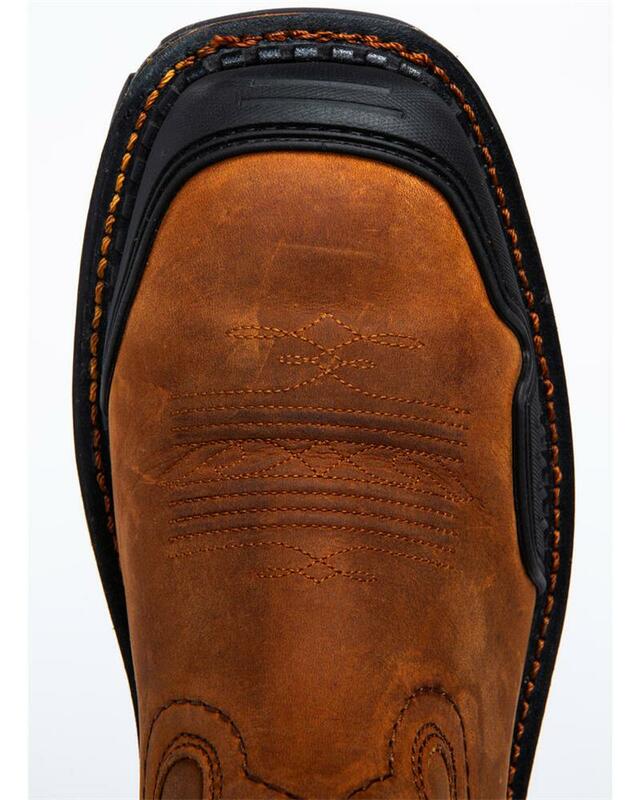 Sepatu Bot Ujung Bulat Hitam Jahitan Coklat PU Kasual Barat Trendi Nyaman Hak Rendah Sulaman Pola Buatan Tangan Pria XM227