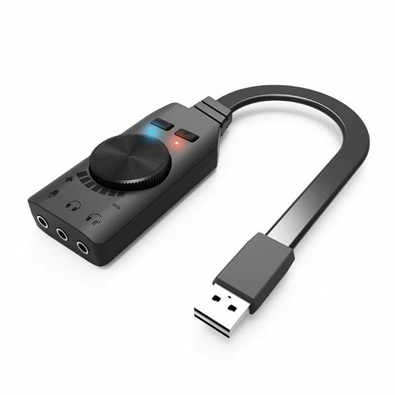 GS3 Virtual 7.1 Channel Sound Card Adapter USB Audio 3.5mm Headset for Notebook 