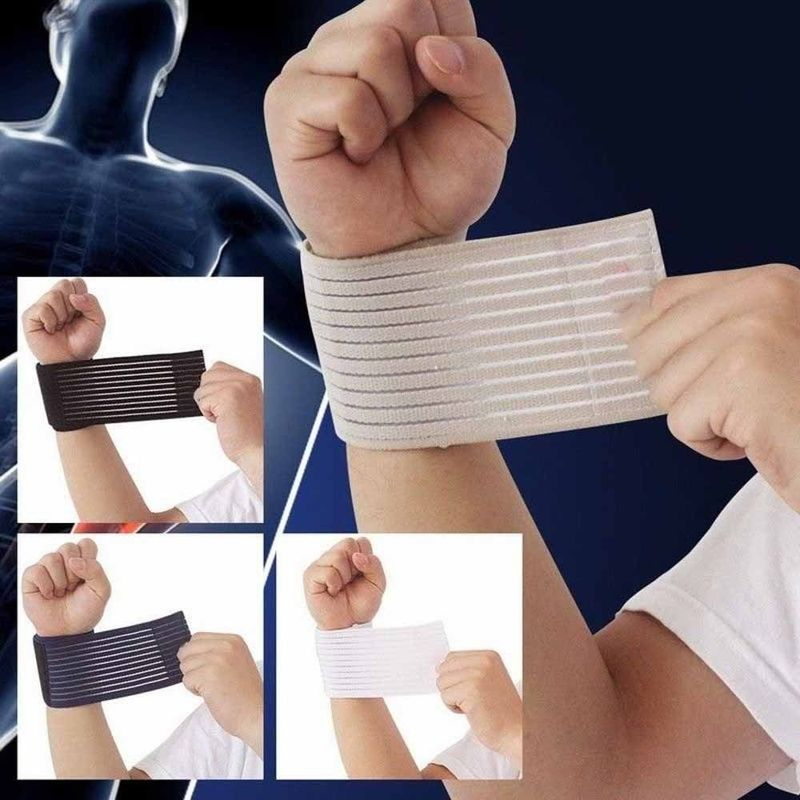 1 Piece of Gym Elastic Sports Wristband Fitness Training Support Wristband, Used To Wrap The Carpal Tube, Made of Cotton