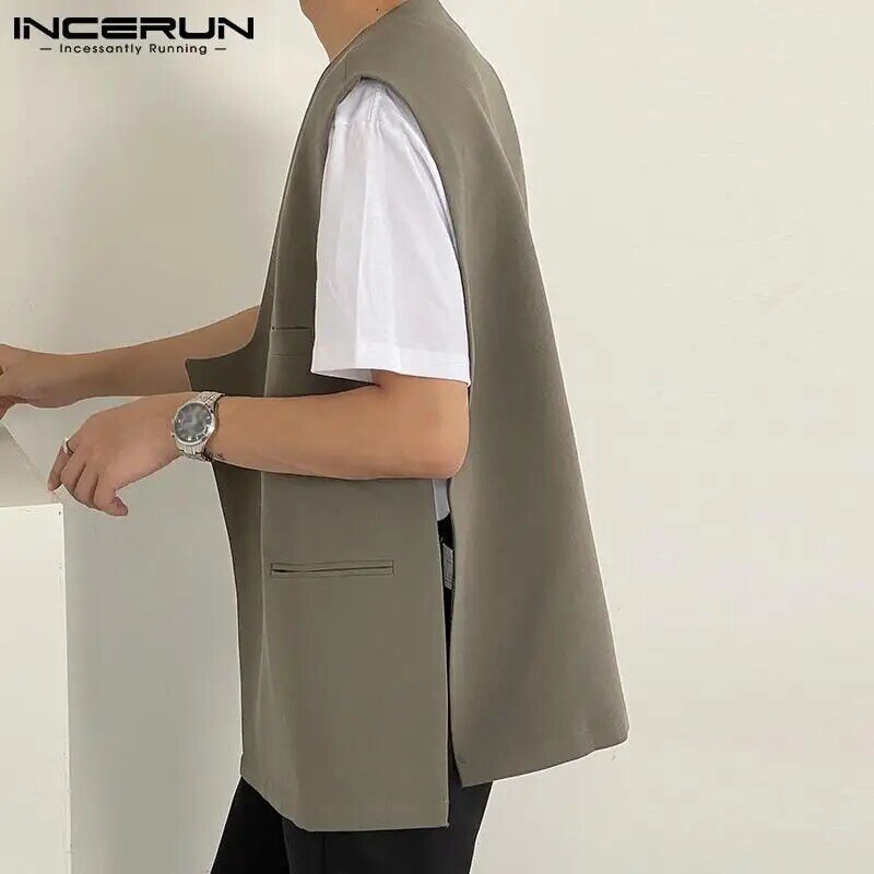 INCERUN – débardeur sans manches pour homme, veste, gilet, Style japonais coréen, tendance, rétro, offre spéciale, nouvelle collection 2022, S-5XL