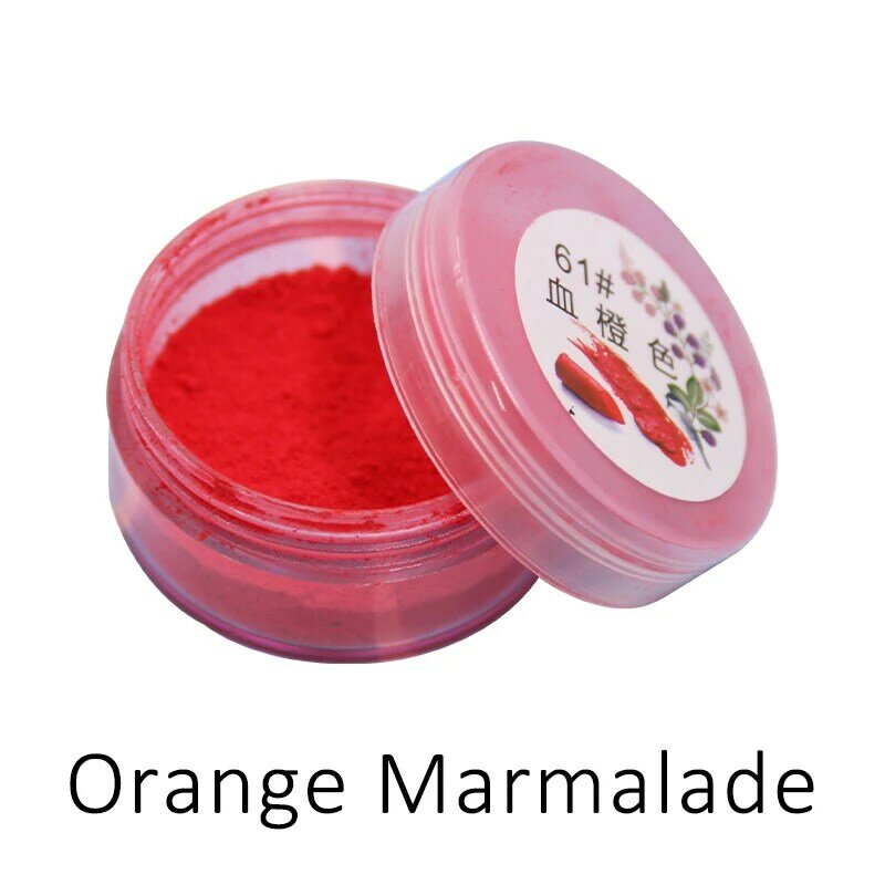 Pomadka w proszku błyszczyk w kolorze miki proszek perłowy w kosmetykach makijaż DIY 1g/butelka pomarańczowa kolorowa szminka proszek pigmentowy