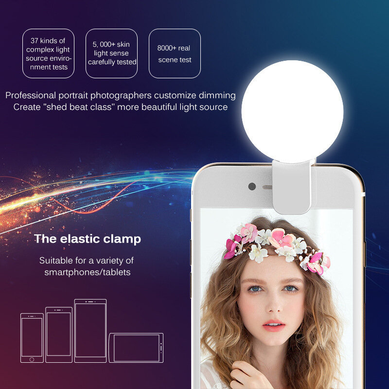 Bela selfie luz led para xiaomi iphone sumsang smartphone câmera fotografia móvel selfie luz não inclui bateria