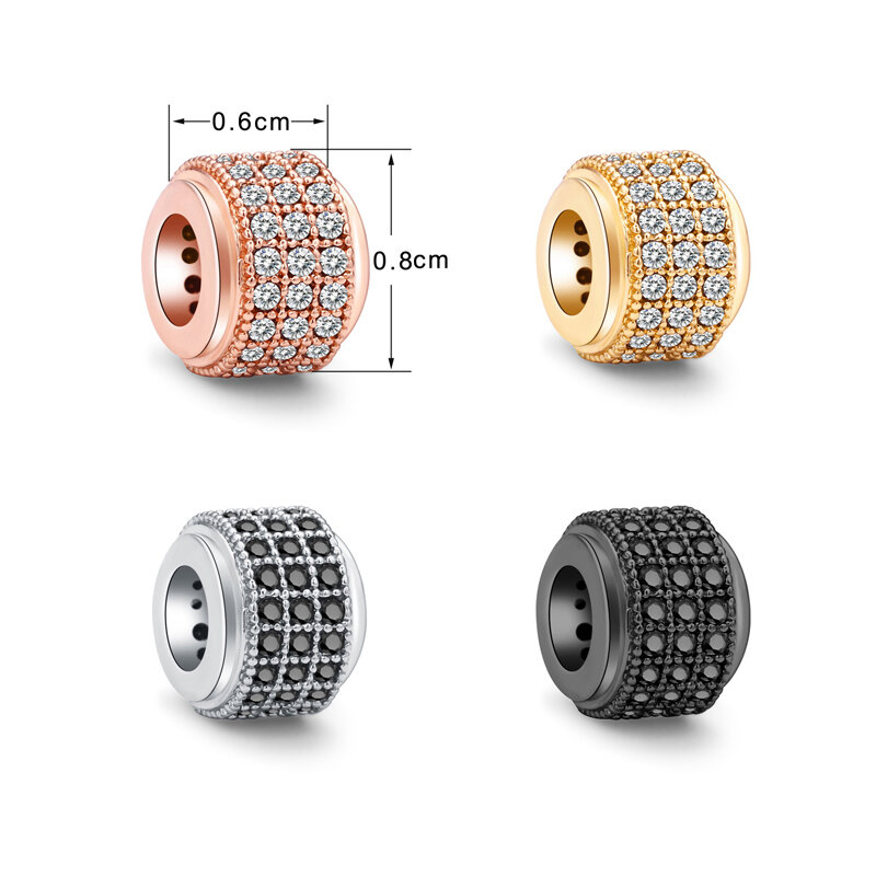MINHIN – fournitures de perles intercalaires à breloques, 3 rangées, diviseur en zircone cubique, pour la fabrication de bracelets et de bijoux