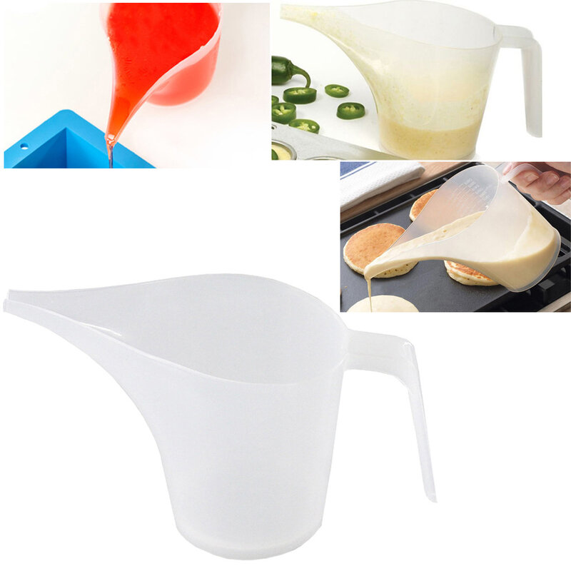 Jarra medidora de plástico con punta para cocina, recipiente para medir líquidos, utensilios para hornear