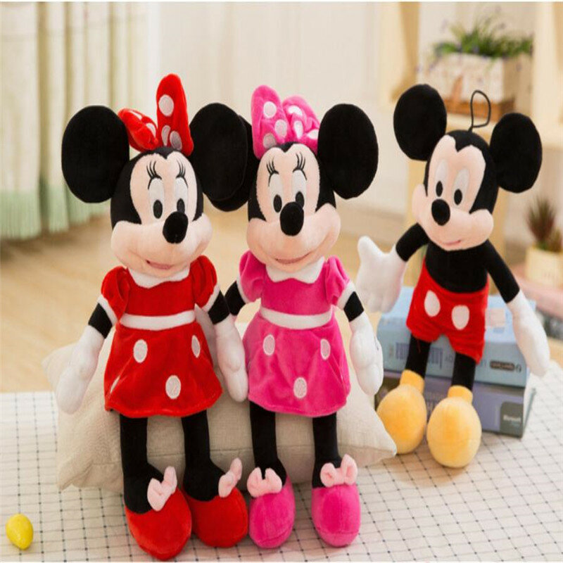 Симпатичные плюшевые игрушки Disney Микки Маус Минни Мультяшные животные мягкие куклы Disney детские подарки на день рождения