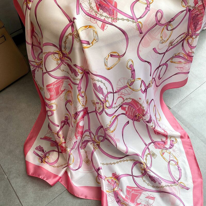 180x90cm Silk Scarf For Women, Bandana Long, Wrap Shawl, Hijab, Silent, Beach Sarong, Fashionable, 2021Scarf Shawl Wholesale