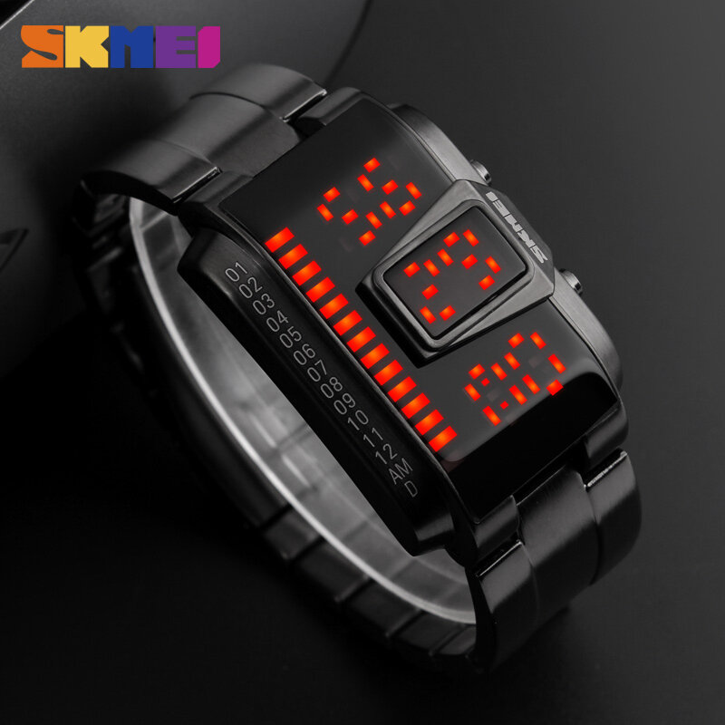 Skmei Top Luxe Merk Mode Creatieve Led Sport Horloges Mannen 5ATM Waterdicht Horloge Digitale Horloges Relogio Masculino