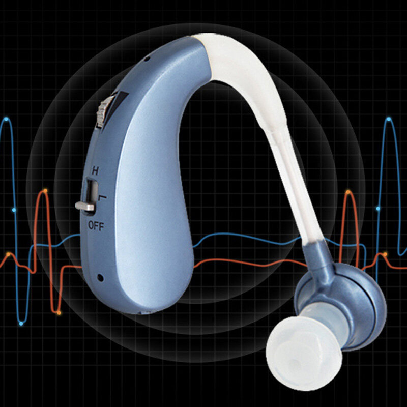 Mini amplificador auditivo digital recarregável, aparelho auditivo sem fio recarregável usb com bluetooth para surdos e idosos