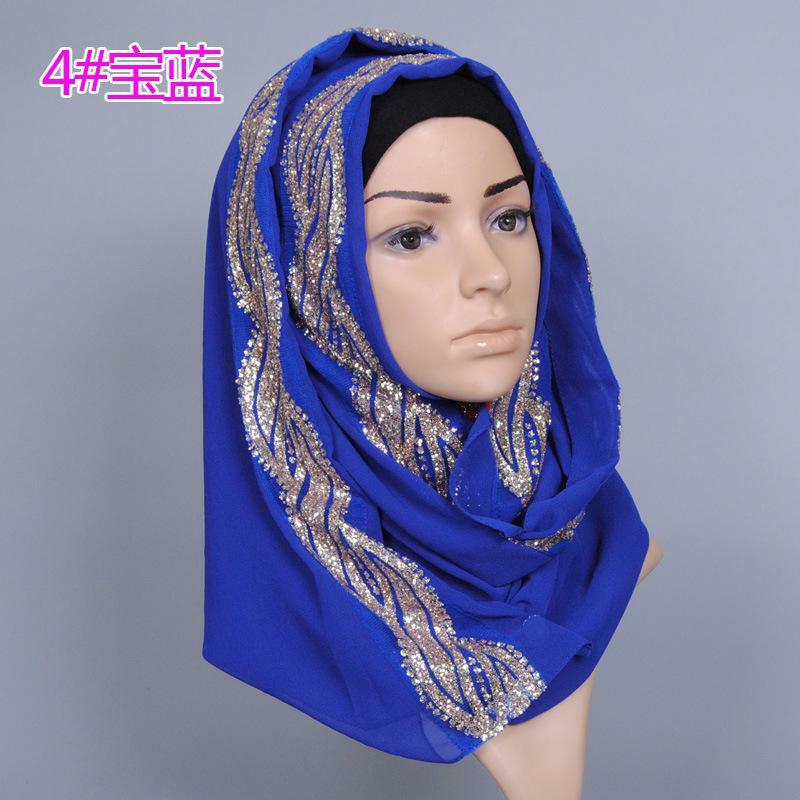 ชีฟองผ้าคลุมไหล่ผ้าพันคอ Stole ผ้าพันคอมุสลิม Hijab คุณภาพสูงหัวผ้าฝ้ายธรรมดา 170 ซม.* 80 ซม.