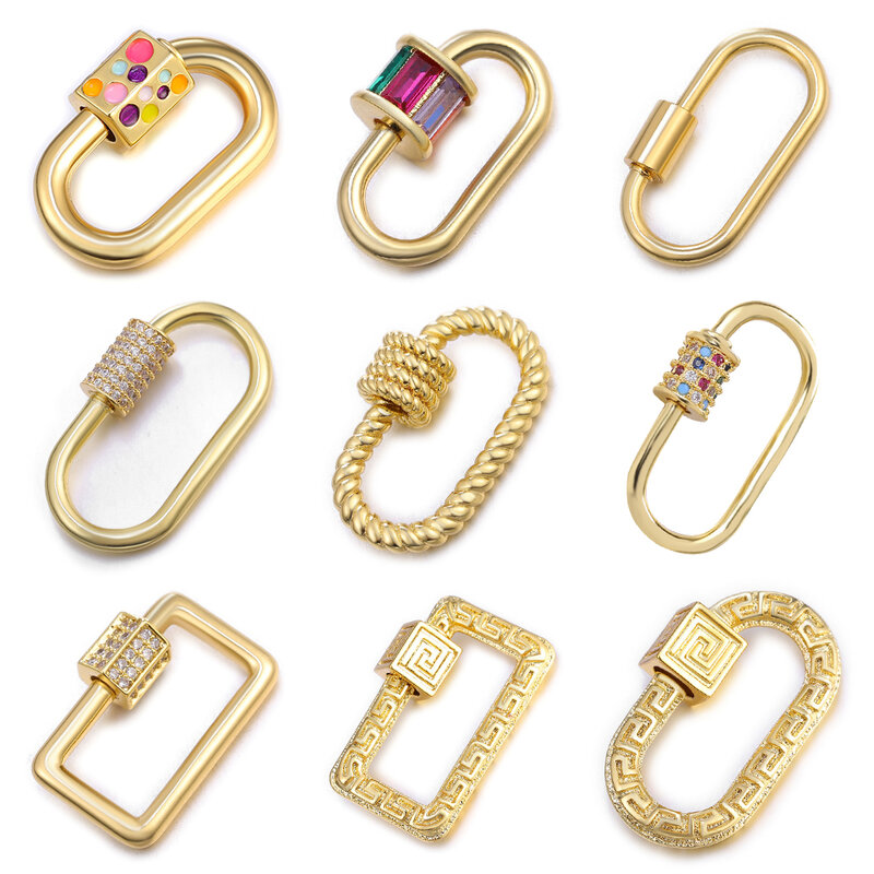 Fabrication de boutons en cuivre et Zircon pour femmes, accessoires de fermoir faits à la main pour collier et Bracelet