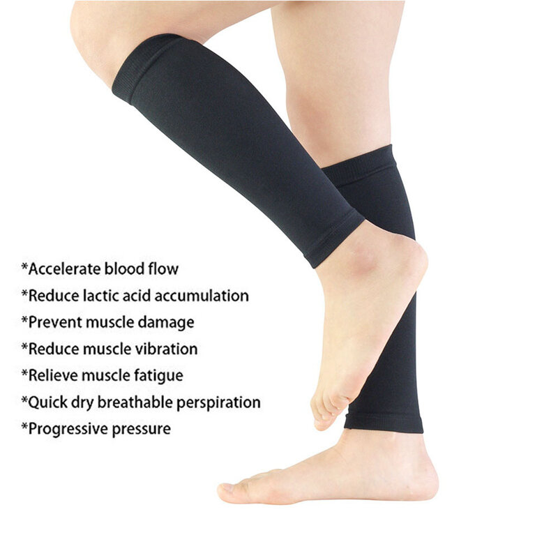 Luva de compressão da panturrilha, luvas de proteção, mangas de compressão para perna para correr, meias de compressão sem base (1 par)