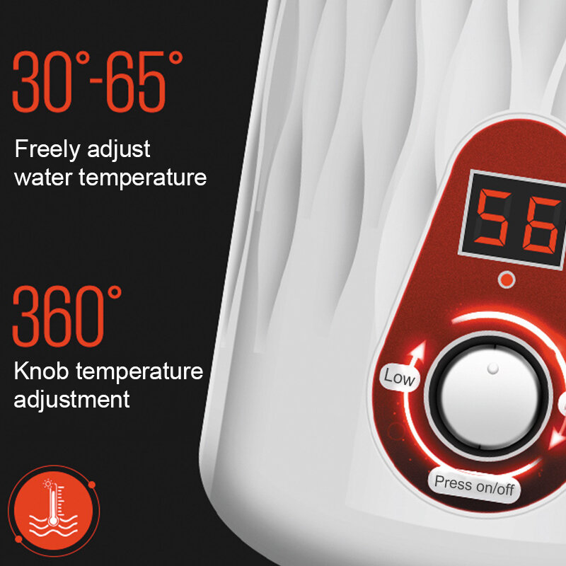 6000W scaldabagno istantaneo rubinetto scaldabagno elettrico termostato doccia istantaneo riscaldamento massimo di 55 gradi Celsius