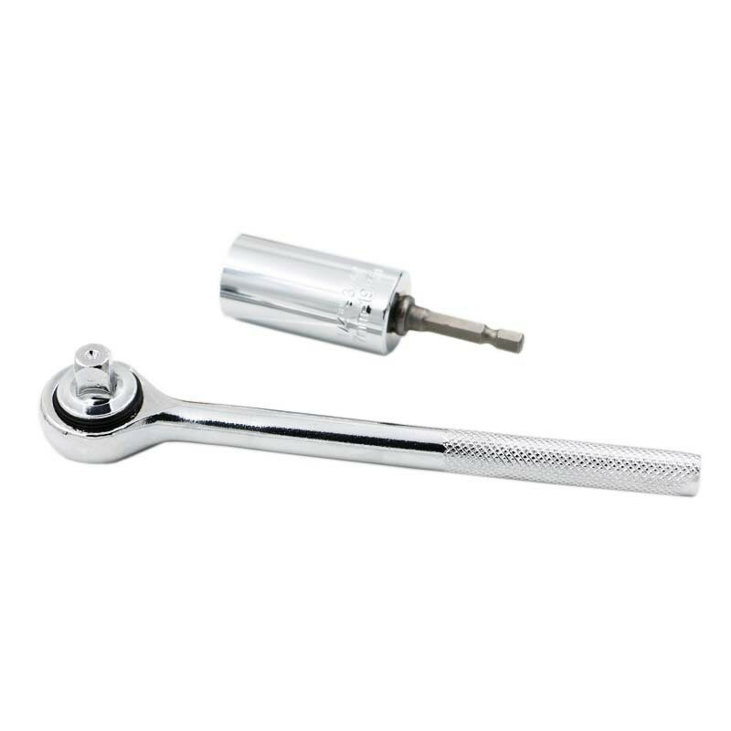 3 pçs chave de catraca manga prata manga mágica mão broca elétrica conjunto soquete combinação ferramenta ferragem acessórios