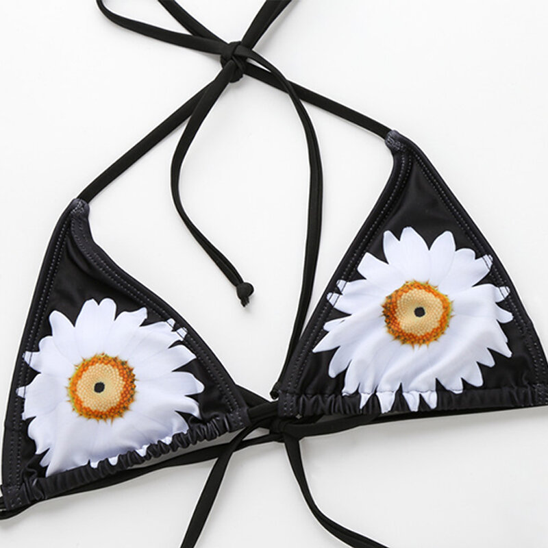 Mossha-biquíni triangular com estampa floral, sexy, halter, roupa de banho feminina, biquine de alto corte, conjunto de biquíni para mulheres, 2020