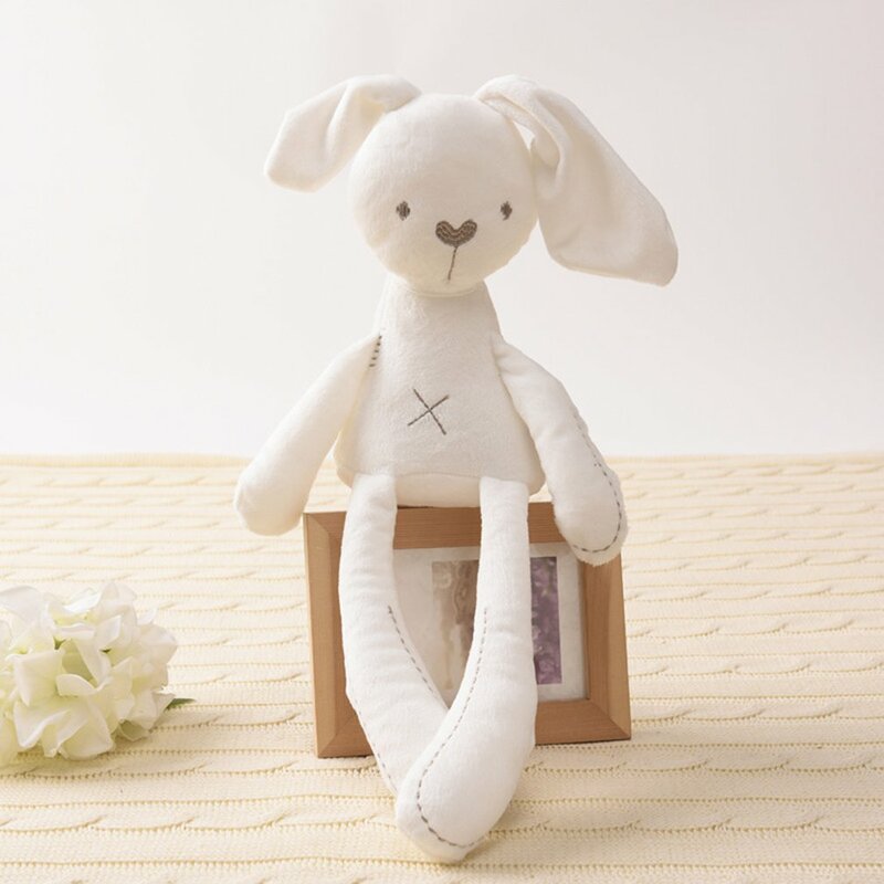 Boneka Kelinci Mainan Bayi Nyaman untuk Tidur Mainan Mewah Beige Menarik Perhatian Anak-anak Mendorong Rasa Ingin Tahu