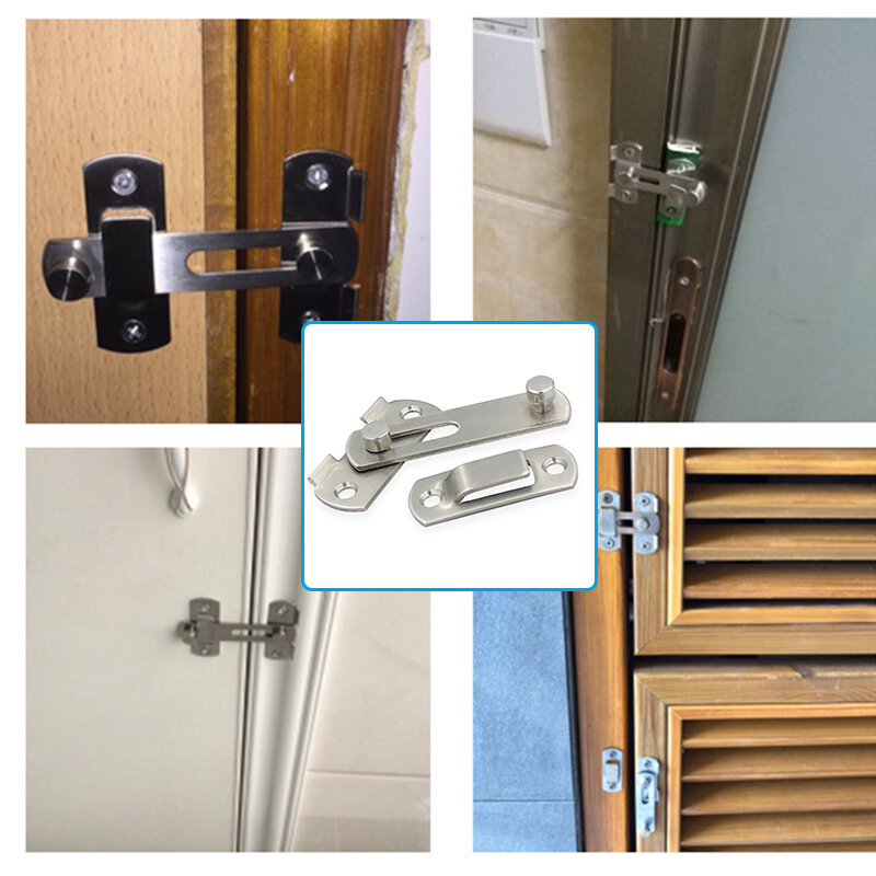 باب بمشبك مزلاج مكافحة سرقة قفل سلسلة الباب الفولاذ المقاوم للصدأ سلامة باب بوابة المزالج للمنزل MYDING