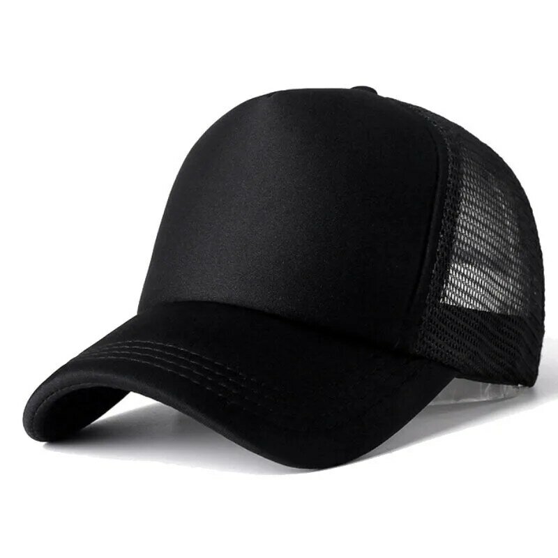 새로운 스타일 도매 100% 폴리 에스터 사용자 정의 로고 야구 모자 DIY 인쇄 로고 팀 모자 성인 여름 아빠 메쉬 그물 트럭 모자 남성용