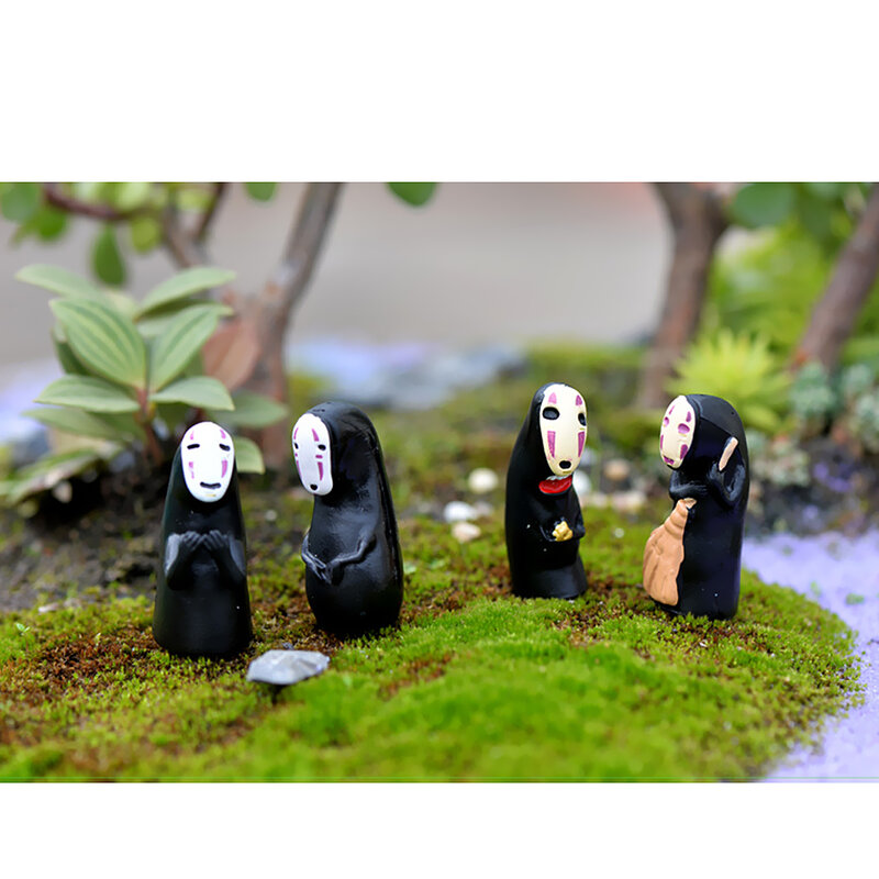 Miniature ornement Mini scène fée ornement ensemble-4 pièces résine sans visage hommes