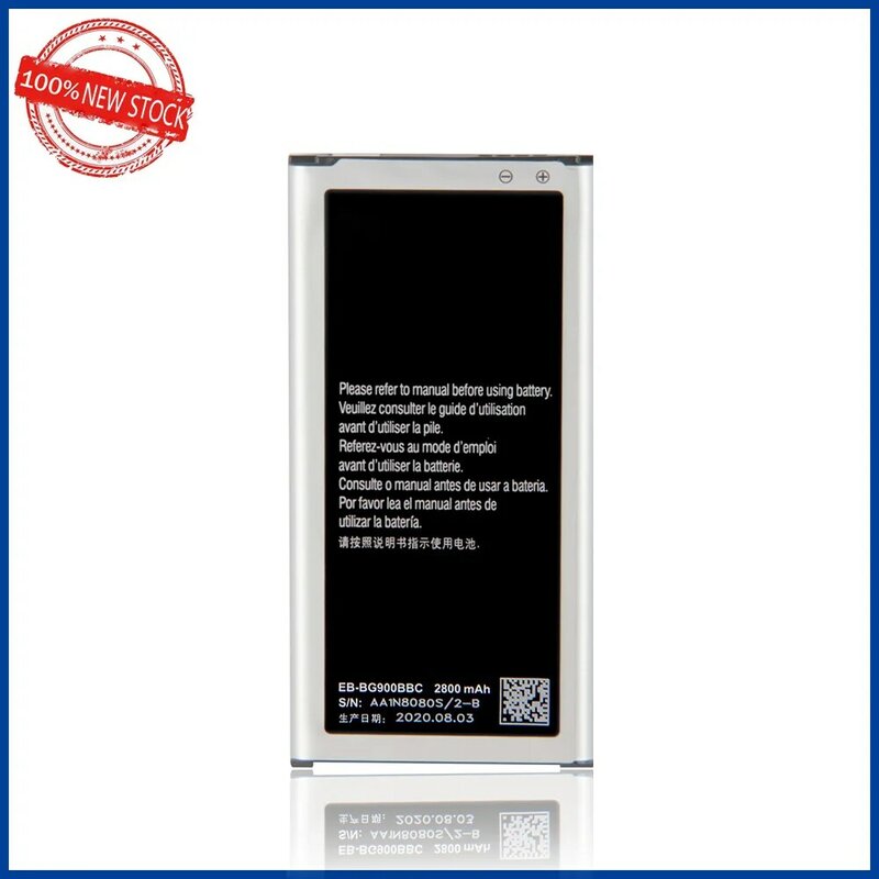 100% Asli EB-BG900BBU EB-BG900BBC untuk Samsung S5 G900S G900F G900M G9008V 9006V 9008W 9006W G900FD 2800mA NFC Ponsel