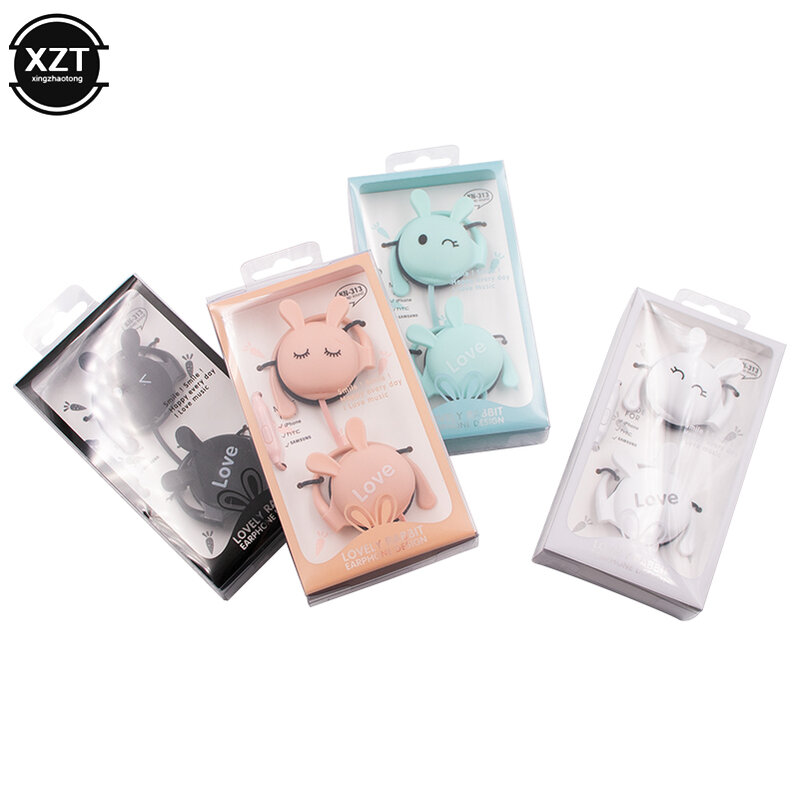 Xiaomi – écouteurs stéréo pour filles, casque d'écoute avec crochet d'oreille, dessin animé lapin mignon, sport, cadeau de téléphone portable Mp3, 3.5mm