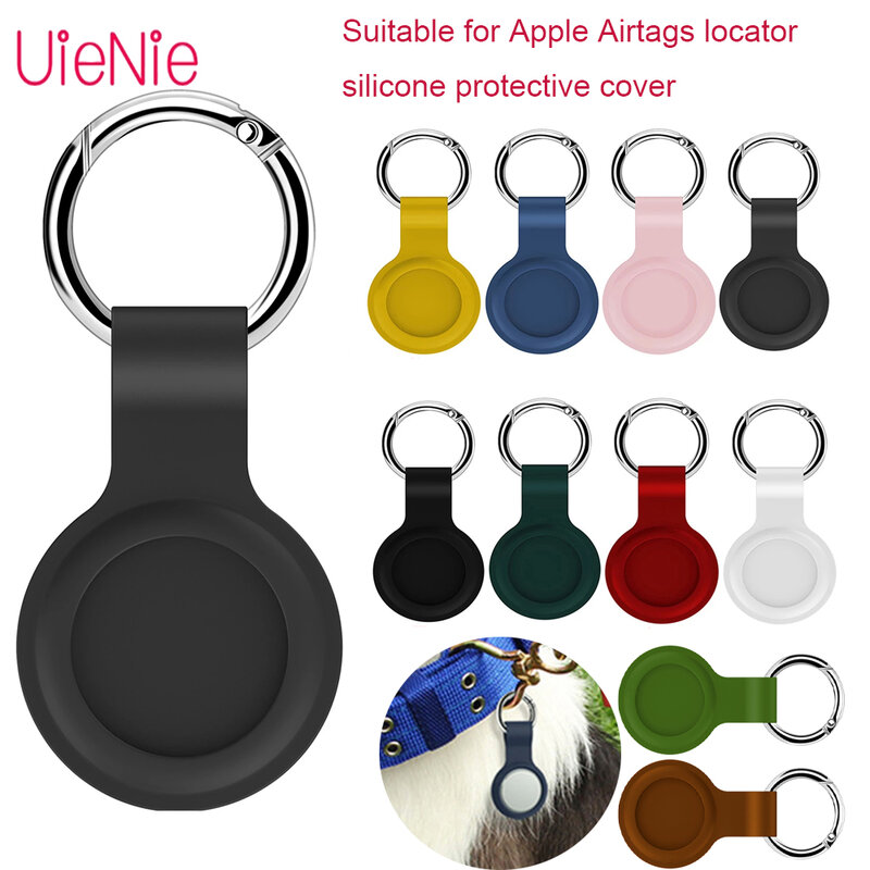 Tray Silicone Protective Cover Keychain With Spring Buckle For Apple airtags Locator Color Anti-lost Silicone Case Keychain