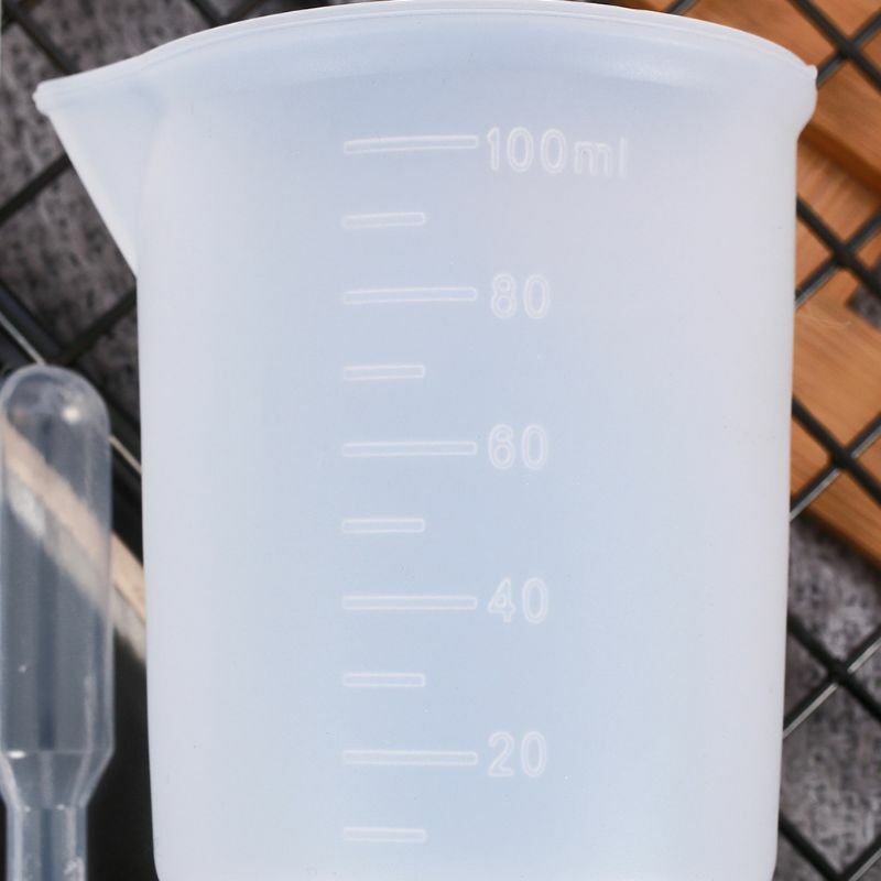14 шт силиконовые чашки для смешивания эпоксидная смола Силиконовые измерительные чашки 100 мл пластиковые капельницы пипетки инструменты д...