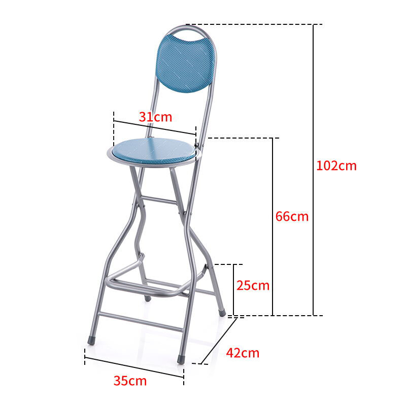 접이식 바 의자 연철 높은 의자 바 홈 가구 낚시 의자 야외 발코니 휴대용 접이식 등받이 의자