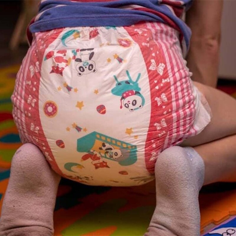 Pañal para adultos ABDL amante lindo imprimir patrones elástico cintura pañal DDLG de pañal bebé adulto de alta absorción, 6000ML de pañal