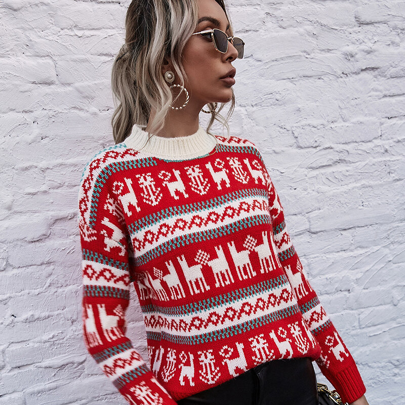 Jyss冬のファッションセーターの女性の冬ファムchandails未定義プルファム-パーティーセータークリスマス2020 82163a