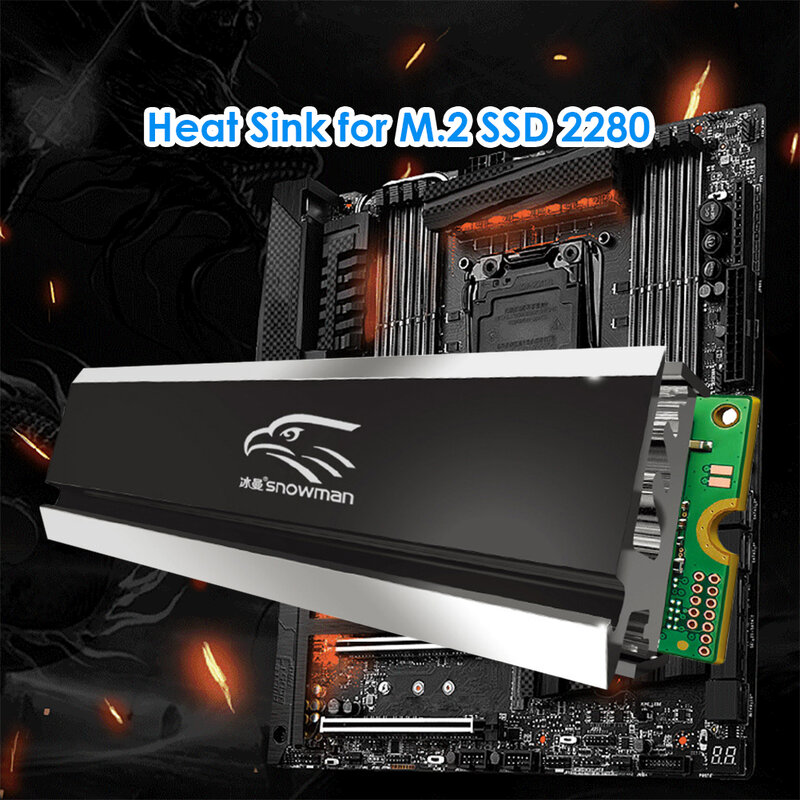 눈사람 방열판 쿨러 M.2 방열판 구리 SSD 쿨러 2280 솔리드 스테이트 하드 디스크 M.2 라디에이터 NVME NGFF PCI-E 데스크탑 PC 용