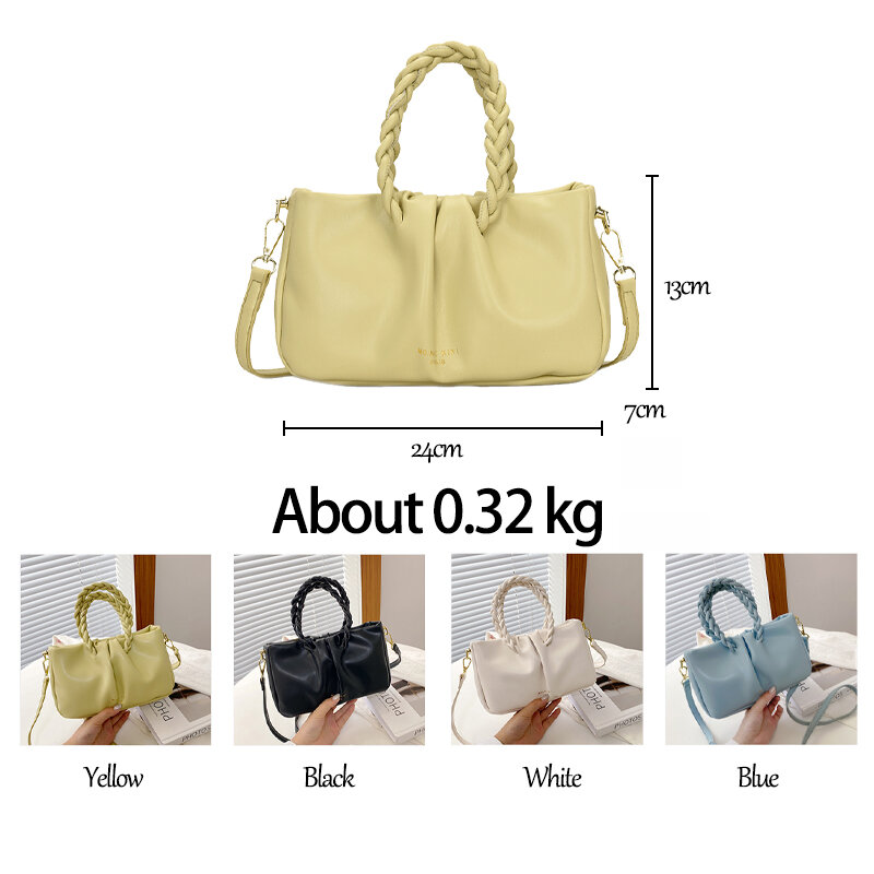 High Quality Solid color Leather Shoulder Crossbody Bags for Women 2021 Luxury Designer Tote Bag Classic HandBag Sac A Main