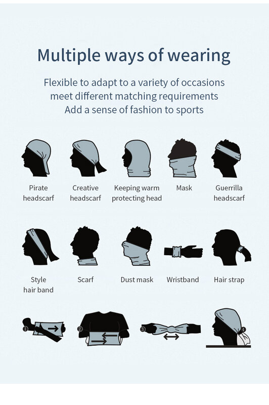 Спортивный шарф AONIJIE, головной убор, повязка на голову, бандана, Балаклава, многофункциональное покрытие для лица, повязка для волос, повязка...