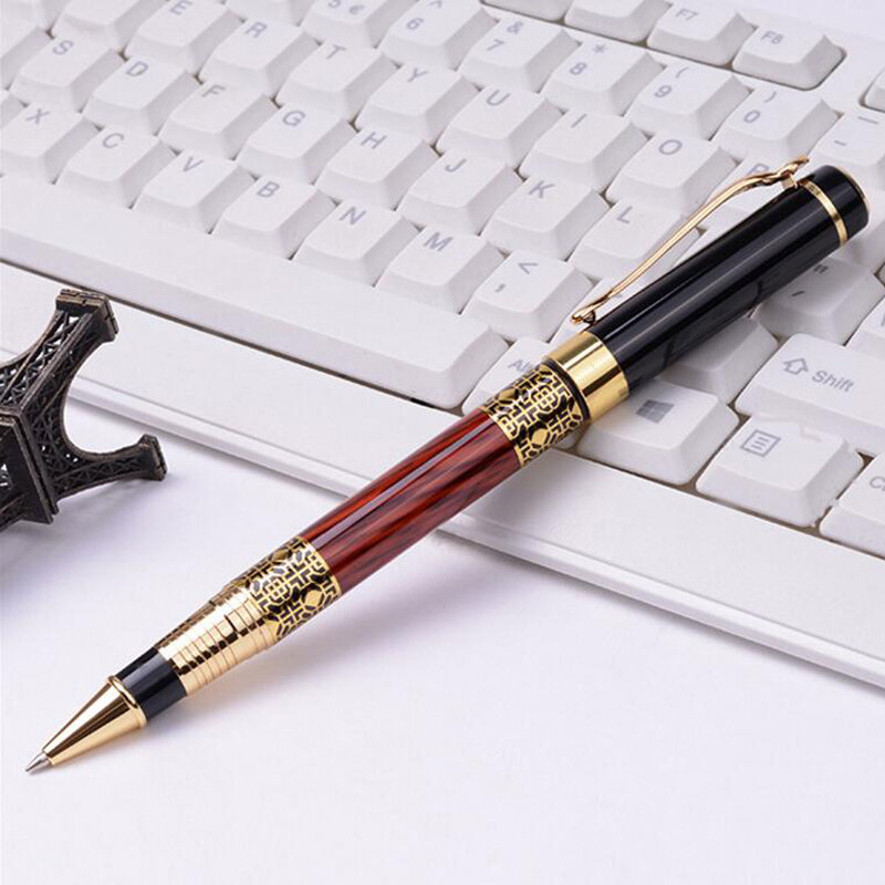 Nova chegada melhor qualidade roose cor de madeira metal rolo esferográfica caneta escritório negócio presente dos homens comprar 2 enviar presente