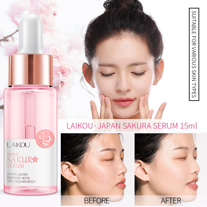 Soro profissional de hidratação sakura, óleo para redução de poros, anti-envelhecimento, creme cura para cuidados da pele de mulheres secas